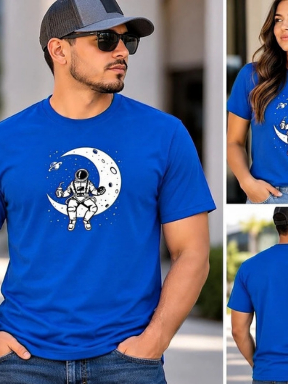 Astronaut Graphic Blue Short Sleeve Tee